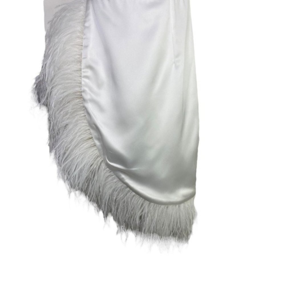 NBD White Strapless Feather-Trim Mini Dress - Picture 5 of 10